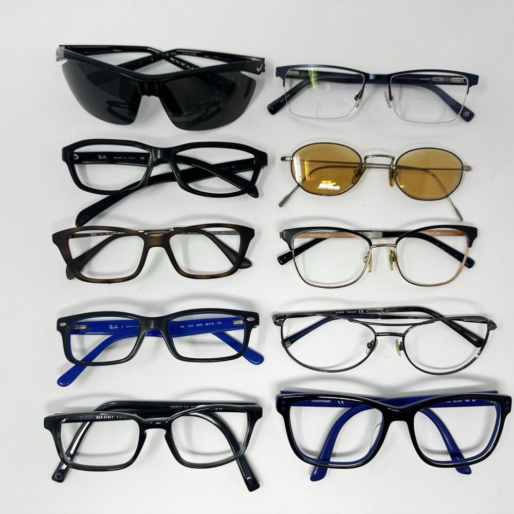 Designer Eyeglass & Sunglass Frames Lot of 10 Ray-Ban Nike READ